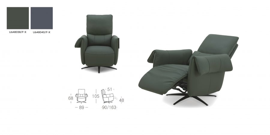 leather recliner with headrest