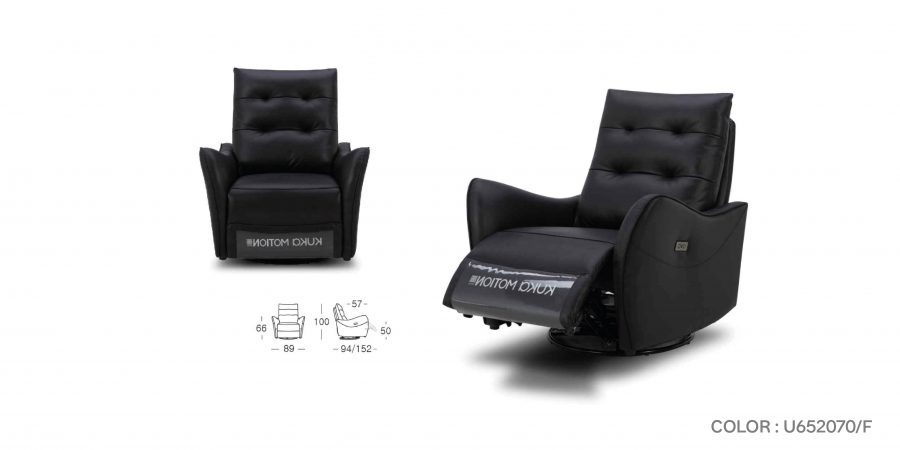 leather recliner with headrest